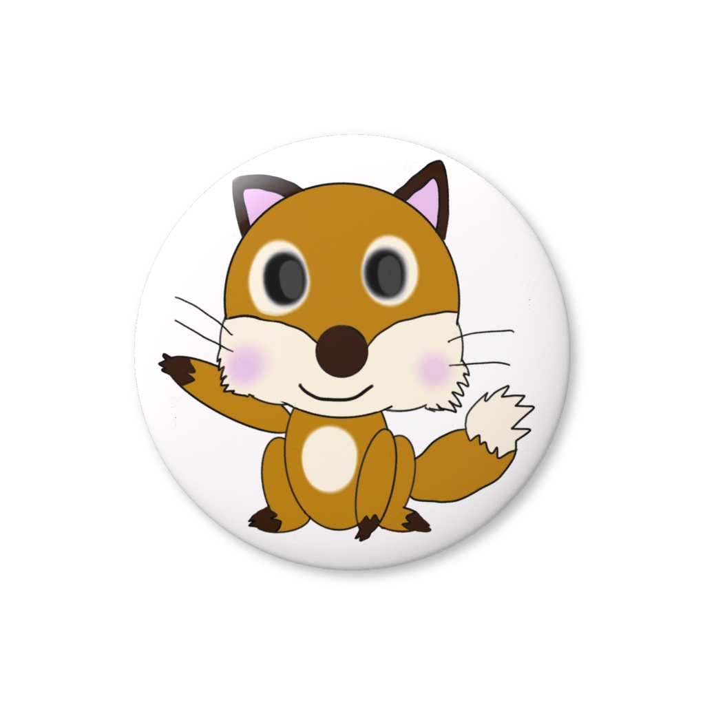 キツネの缶バッチ