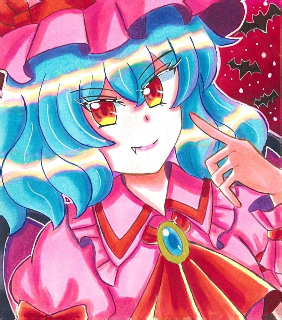 【小色紙原画】東方Project スカーレット姉妹🌹