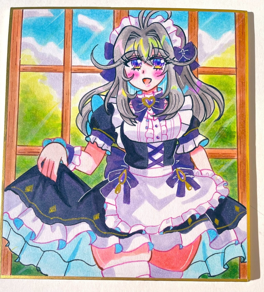 【原画】寸松庵色紙 名探偵プリキュア! 手描きイラスト 森亜るるか メイド服