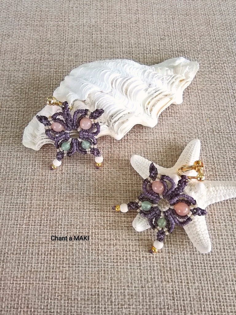 胡蝶しのぶイメージイヤリング(マクラメ)