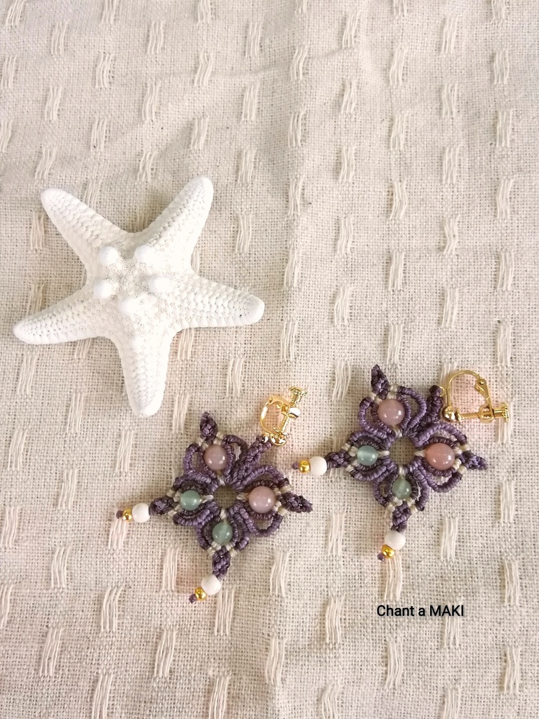 胡蝶しのぶイメージイヤリング(マクラメ)