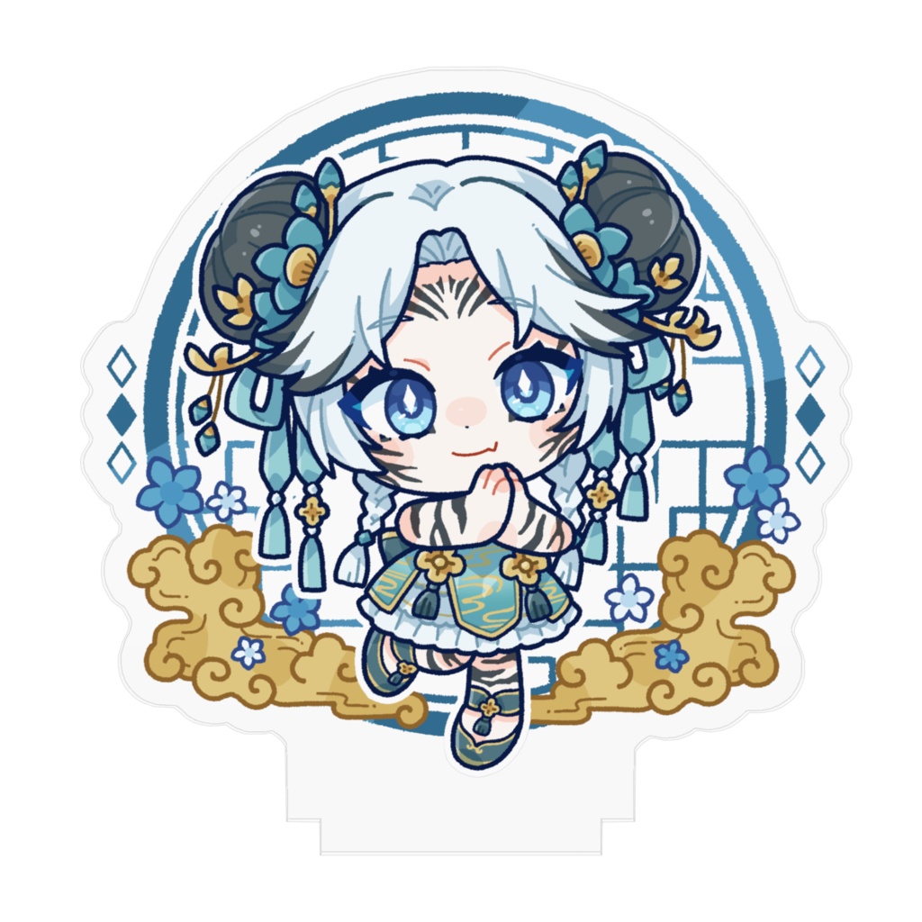 【常設】寅田ぱんだ アクリルスタンド (お団子+茉莉花漂う中華背景ver.)