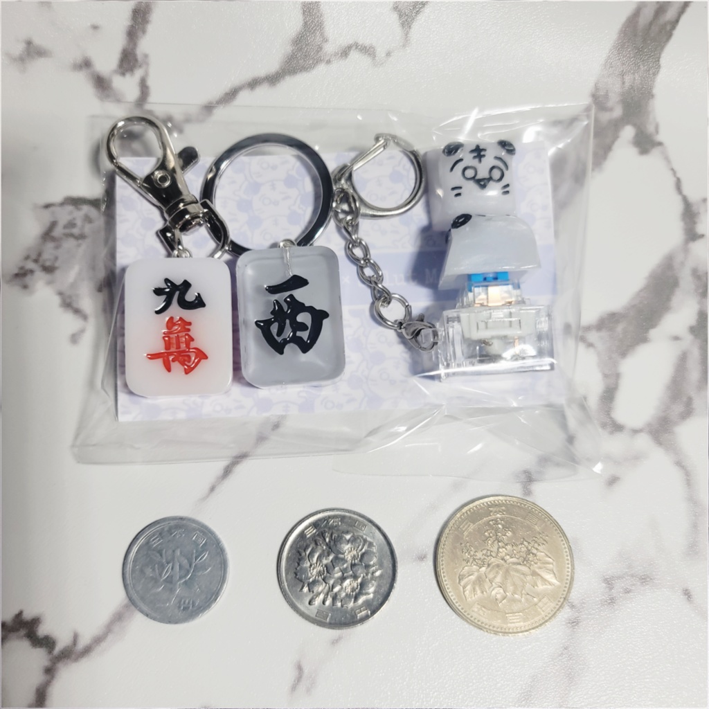 【完売】寅肉麻雀牌キーホルダー+ハラペコぱんだキーボードキャップ #うる寅商店(メカニカルキーホルダー)+特典2種