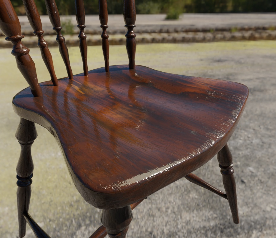 【フルスクラッチ】アンティークチェア_ハイポリ