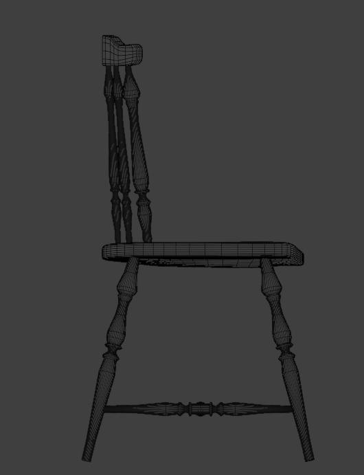 【フルスクラッチ】アンティークチェア_ハイポリ