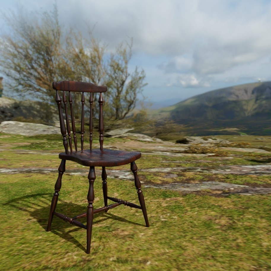【フルスクラッチ】アンティークチェア_ローポリ