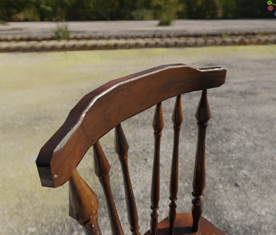 【フルスクラッチ】アンティークチェア_ローポリ