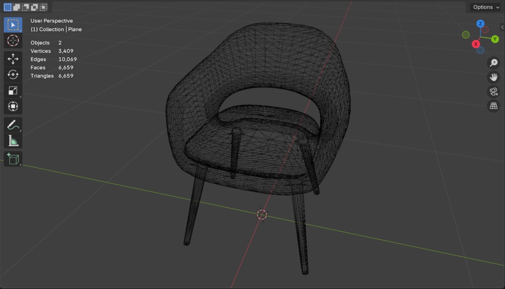 【3Dモデル】北欧風 カフェ チェア