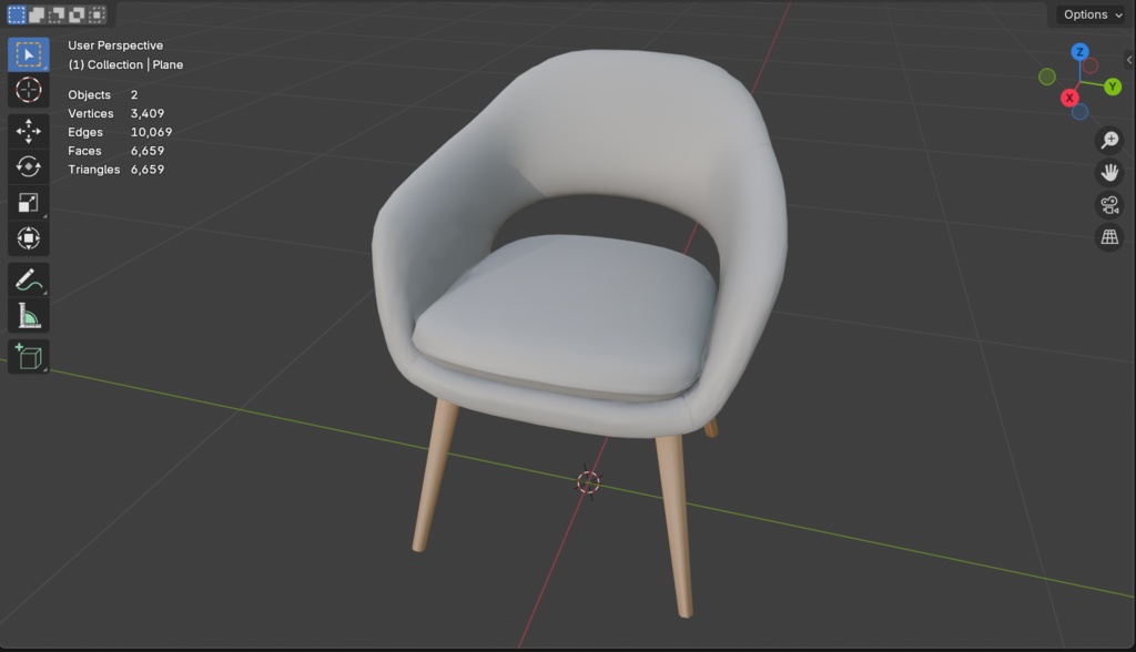 【3Dモデル】北欧風 カフェ チェア