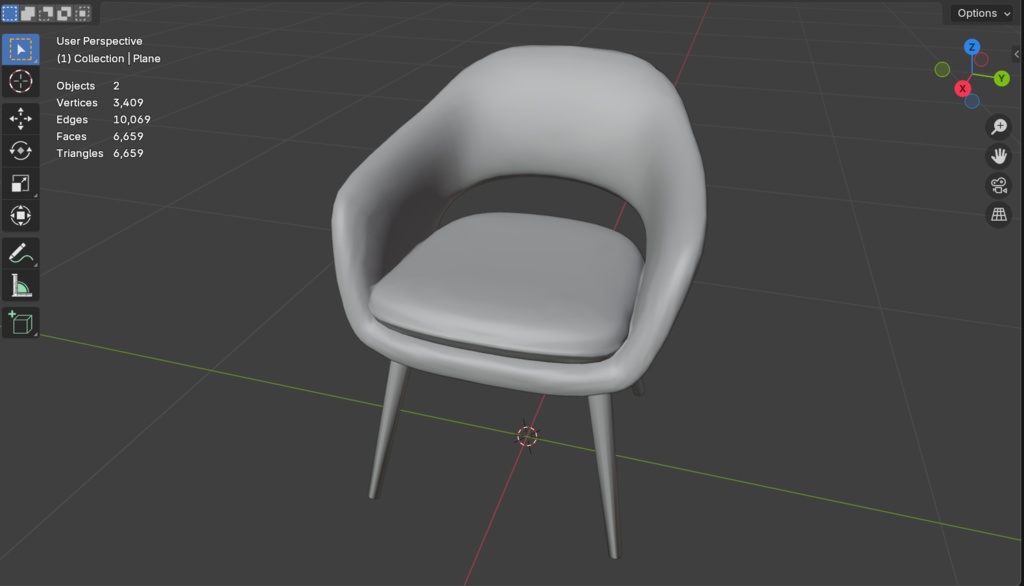 【3Dモデル】北欧風 カフェ チェア