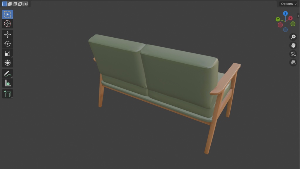 【3Dモデル】北欧風カフェ ソファベンチ