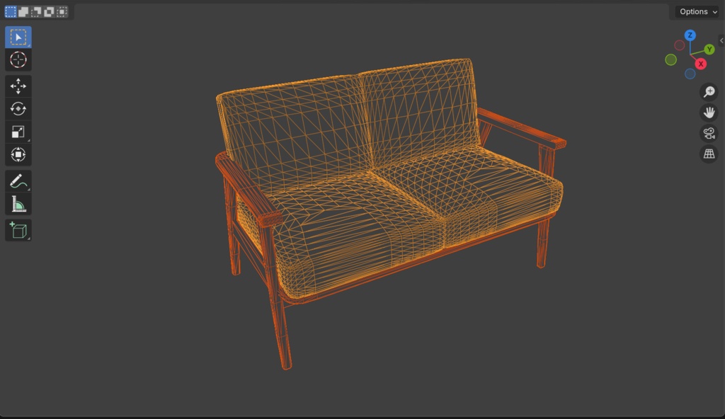 【3Dモデル】北欧風カフェ ソファベンチ