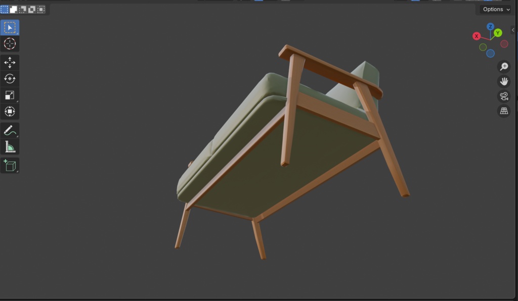 【3Dモデル】北欧風カフェ ソファベンチ