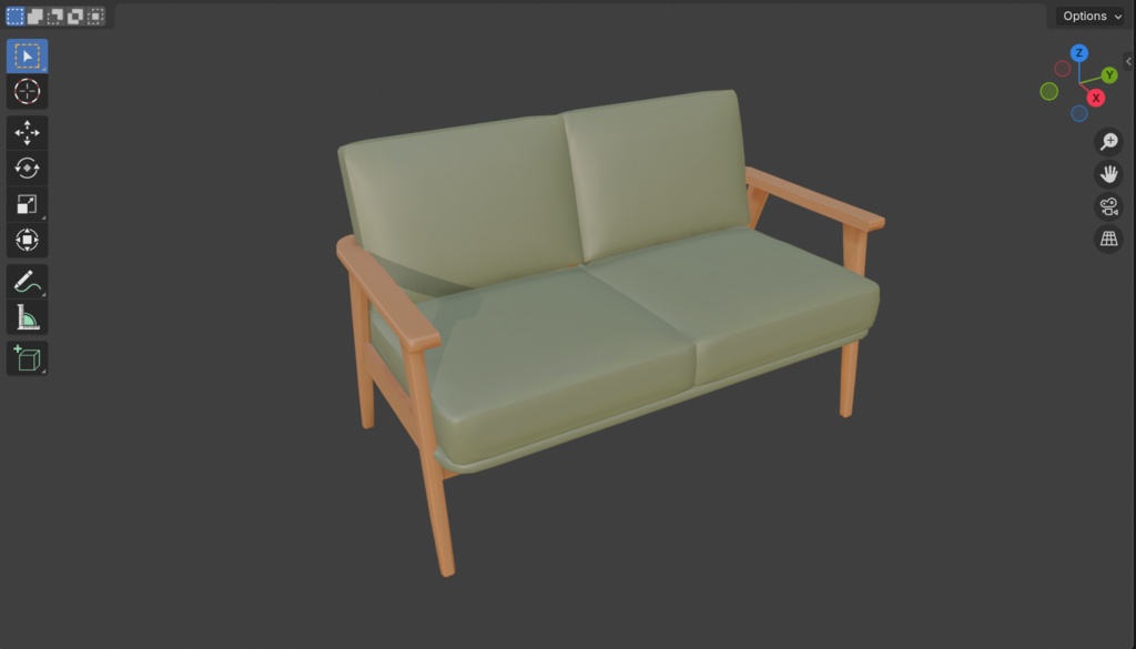 【3Dモデル】北欧風カフェ ソファベンチ