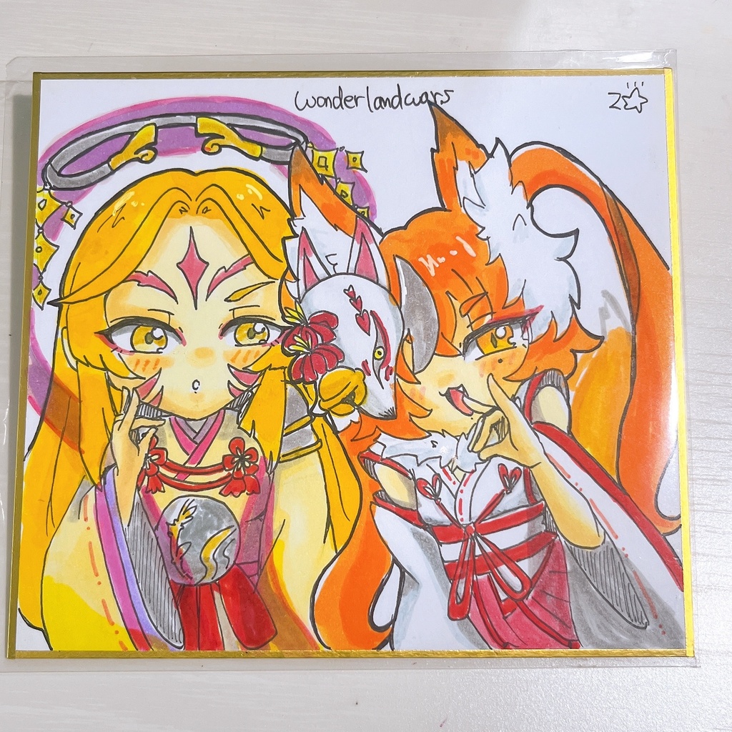 ツクヨミ＆玉藻 アナログ色紙