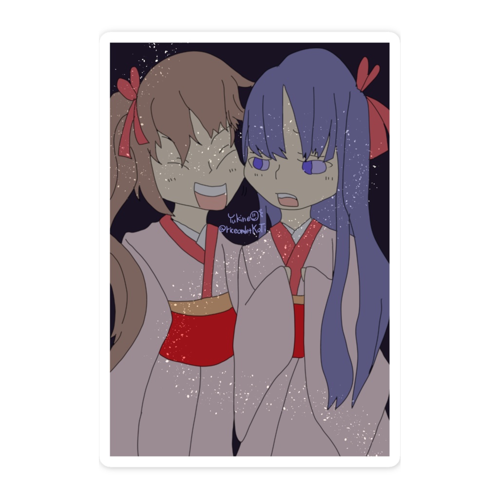 『十二支とボクら』咲楽と先代の戌スマホステッカー