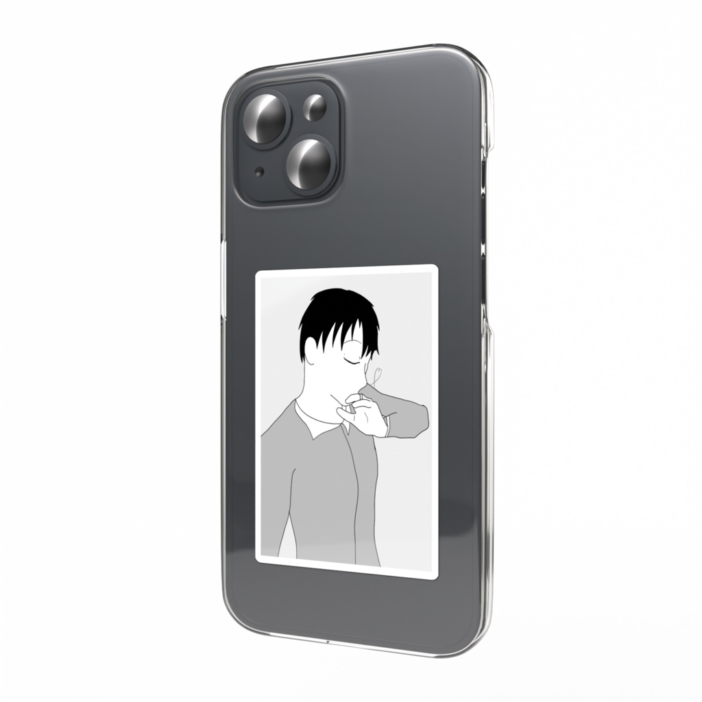 恋人を想う男性スマホステッカー