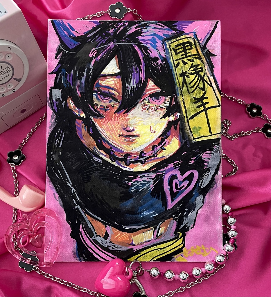 キャンバス原画「♡♡♡」