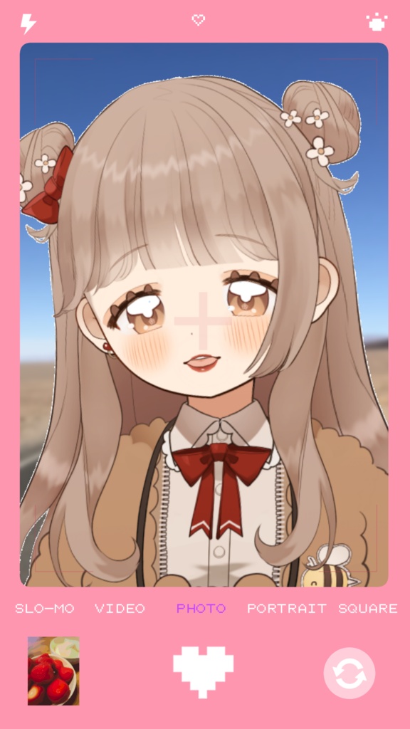 【フリー素材】かわいいカメラ画面