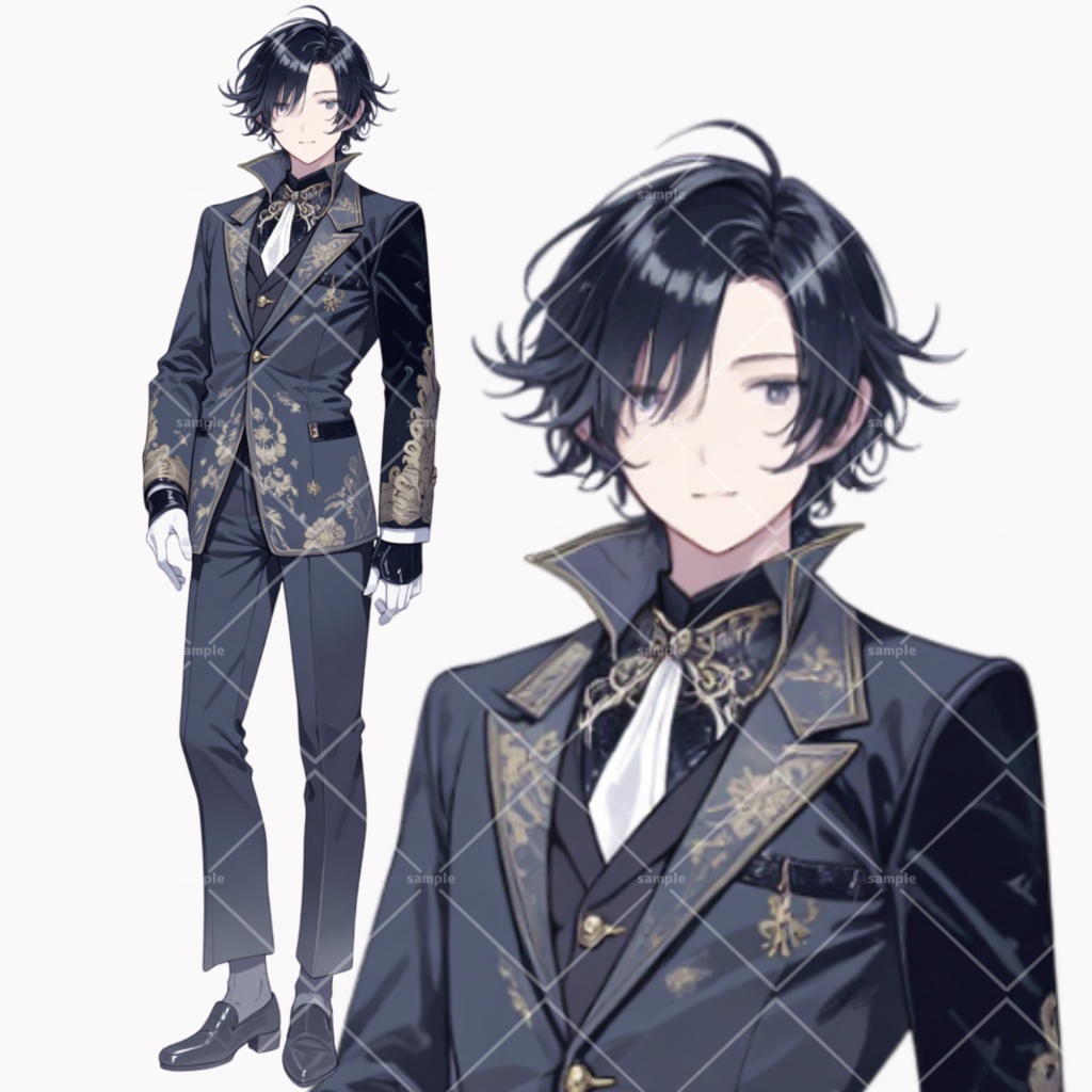 クラシカルなスーツ男子　立ち絵素材