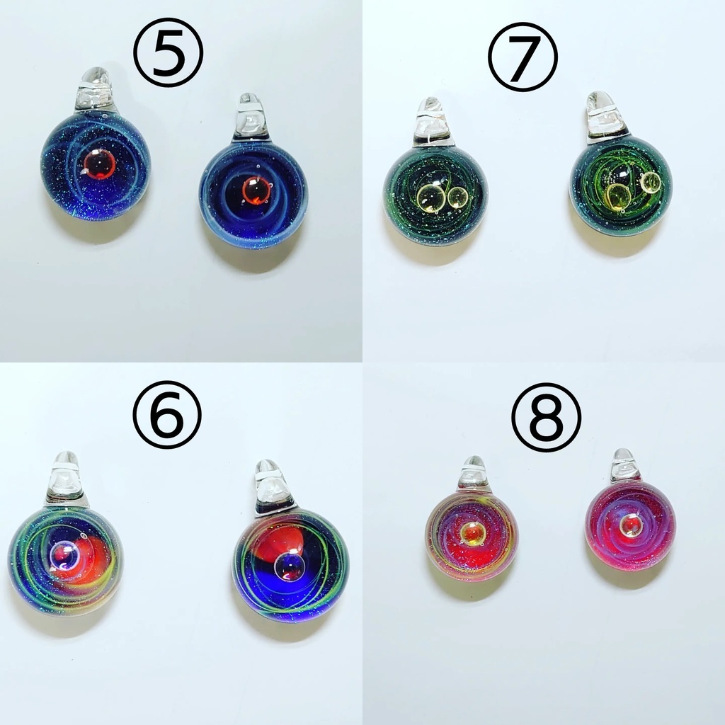 ハンドメイドアクセサリー ランプワークビーズ 宇宙