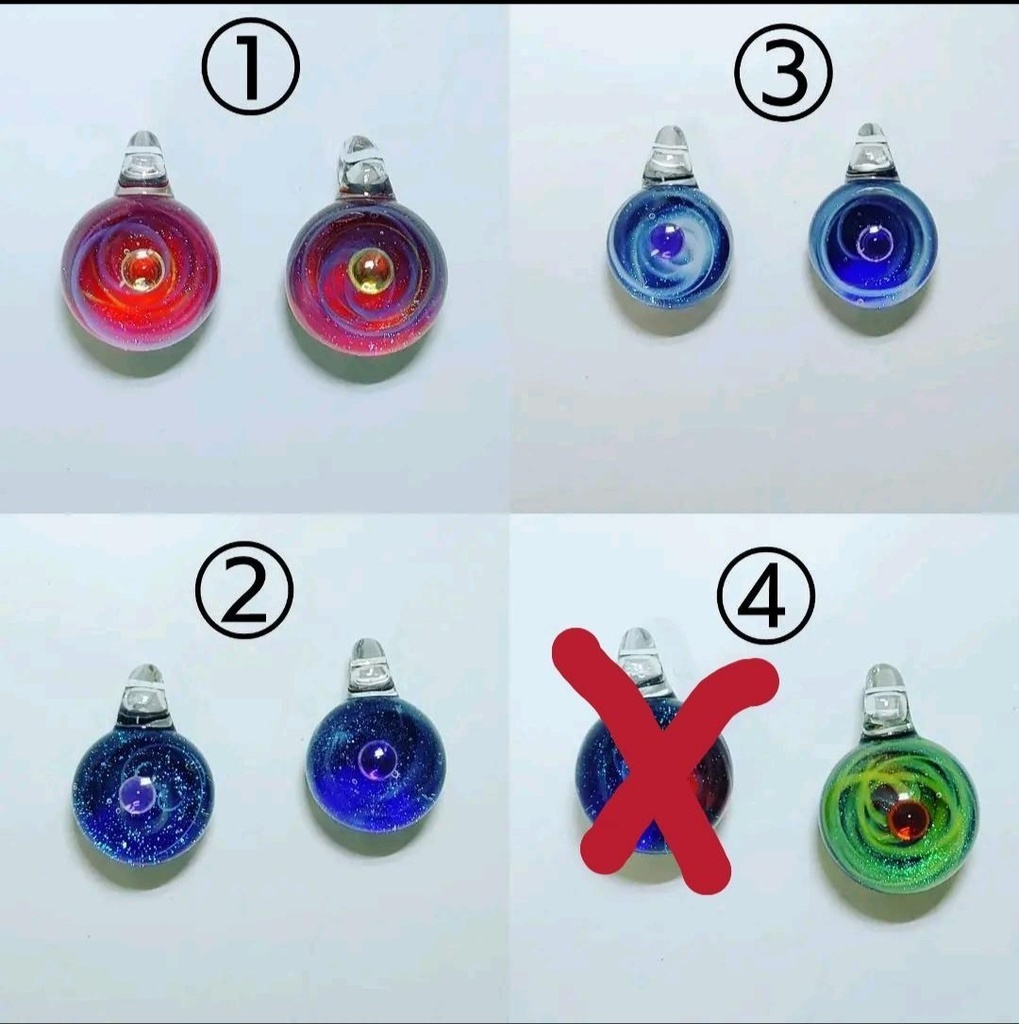 ハンドメイドアクセサリー ランプワークビーズ 宇宙