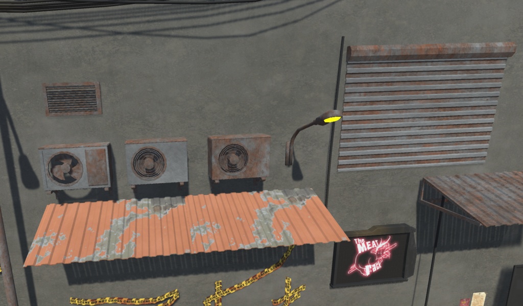 Low Poly Cyberpunk Street Props (Meat Rack assets)