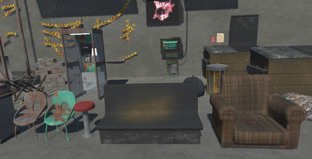 Low Poly Cyberpunk Street Props (Meat Rack assets)