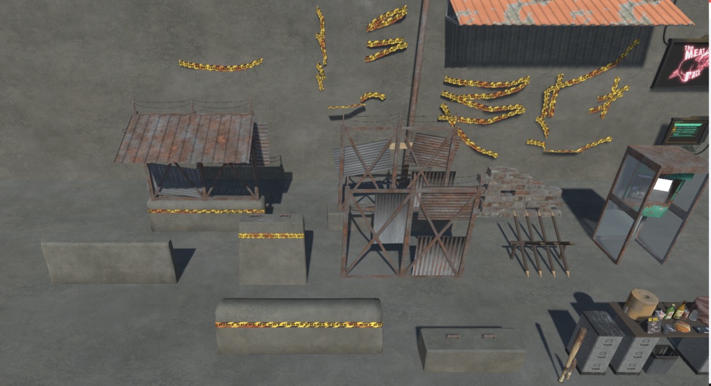 Low Poly Cyberpunk Street Props (Meat Rack assets)