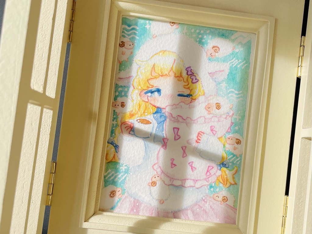 【水彩原画】ひつじ