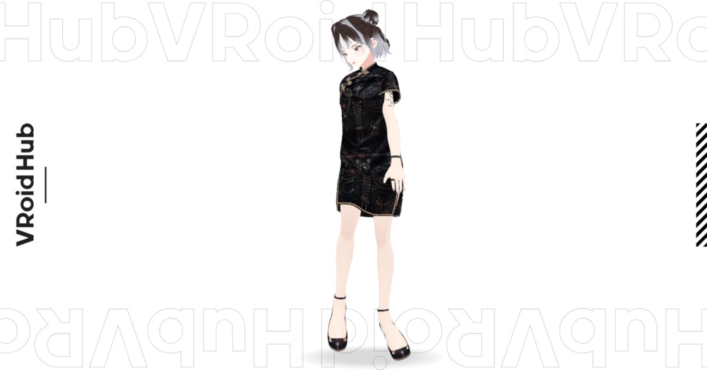 MBGゴシック地雷系チャイナドレス(VRoid Studio用 Vroidcustomitem)