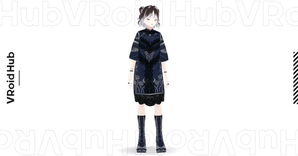 MBGゴシック地雷系チャイナドレス(VRoid Studio用 Vroidcustomitem)