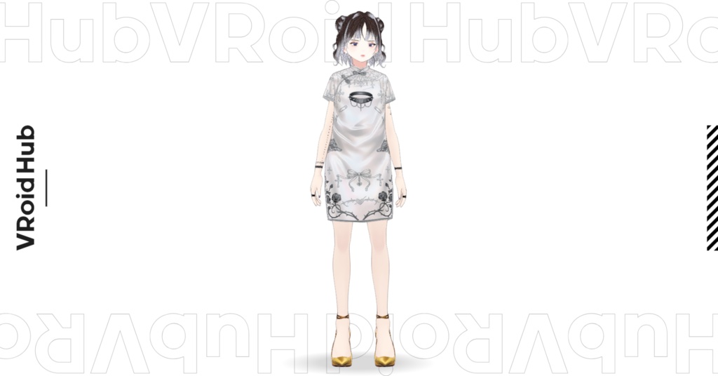 MBGゴシック地雷系チャイナドレス(VRoid Studio用 Vroidcustomitem)