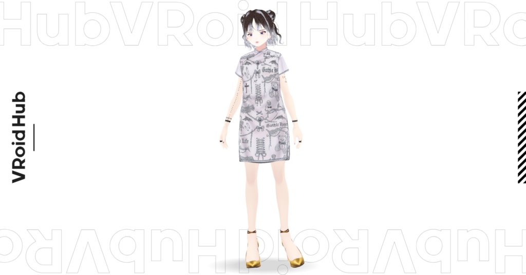 MBGゴシック地雷系チャイナドレス(VRoid Studio用 Vroidcustomitem)