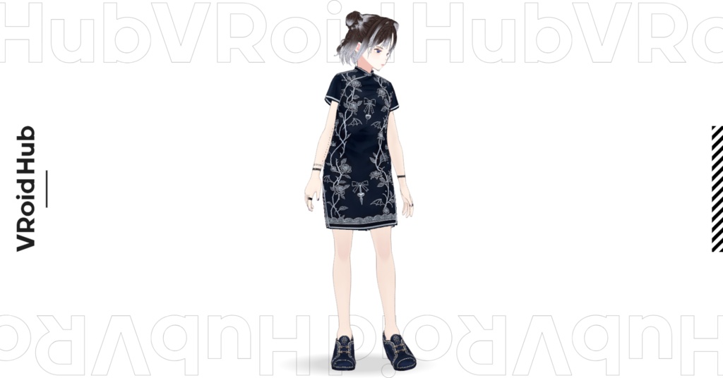 MBGゴシック地雷系チャイナドレス(VRoid Studio用 Vroidcustomitem)