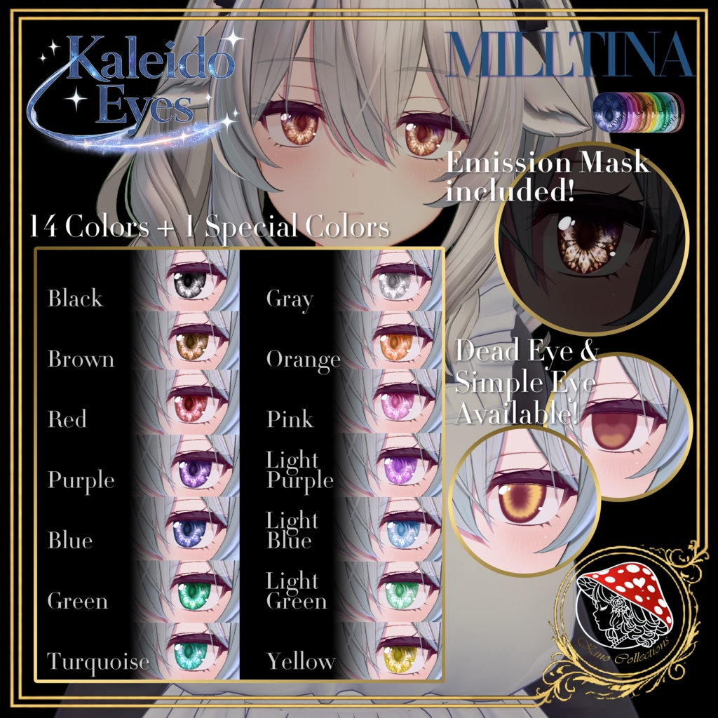 Kaleido Eyes - Type1 Eye Texture【4 Avatars】MILLTINA Update!