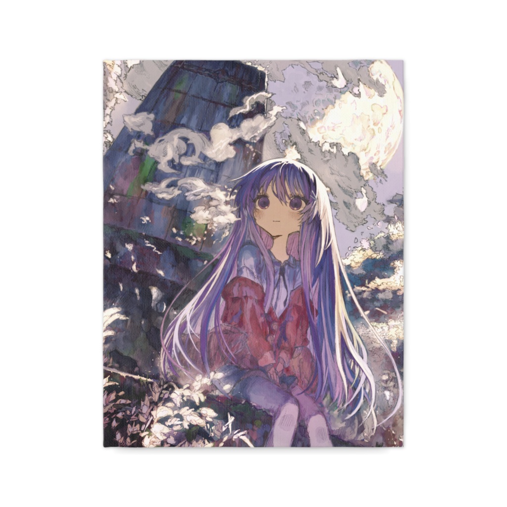 秋庭里香 キャンバスアート (半分の月がのぼる空)