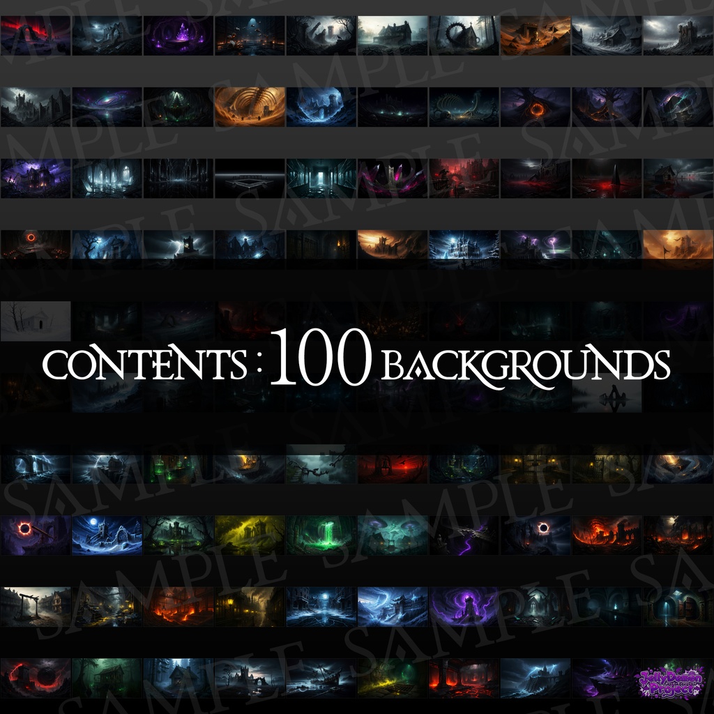 【100枚セット】ダークファンタジー背景素材集 - 5K高解像度/300dpi