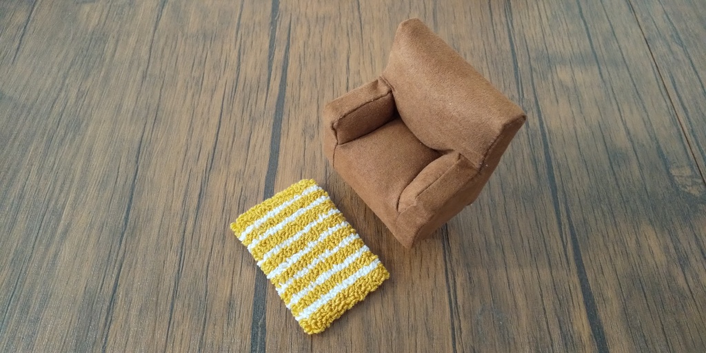 10cm/12cm ぬい用 ミニチュア玄関マット(パンチニードル刺繍)