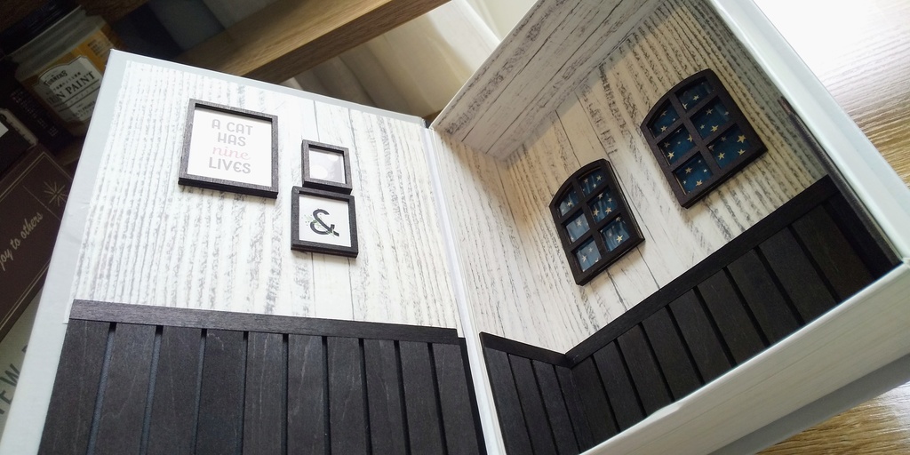 【10~12cmぬい用 1/12スケール】本型 ミニチュア リビングルーム