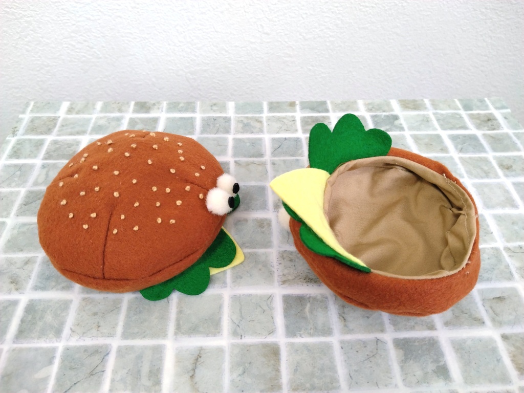 10cm/12cm ぬい用 ハンバーガーモンスターのキャスケット帽