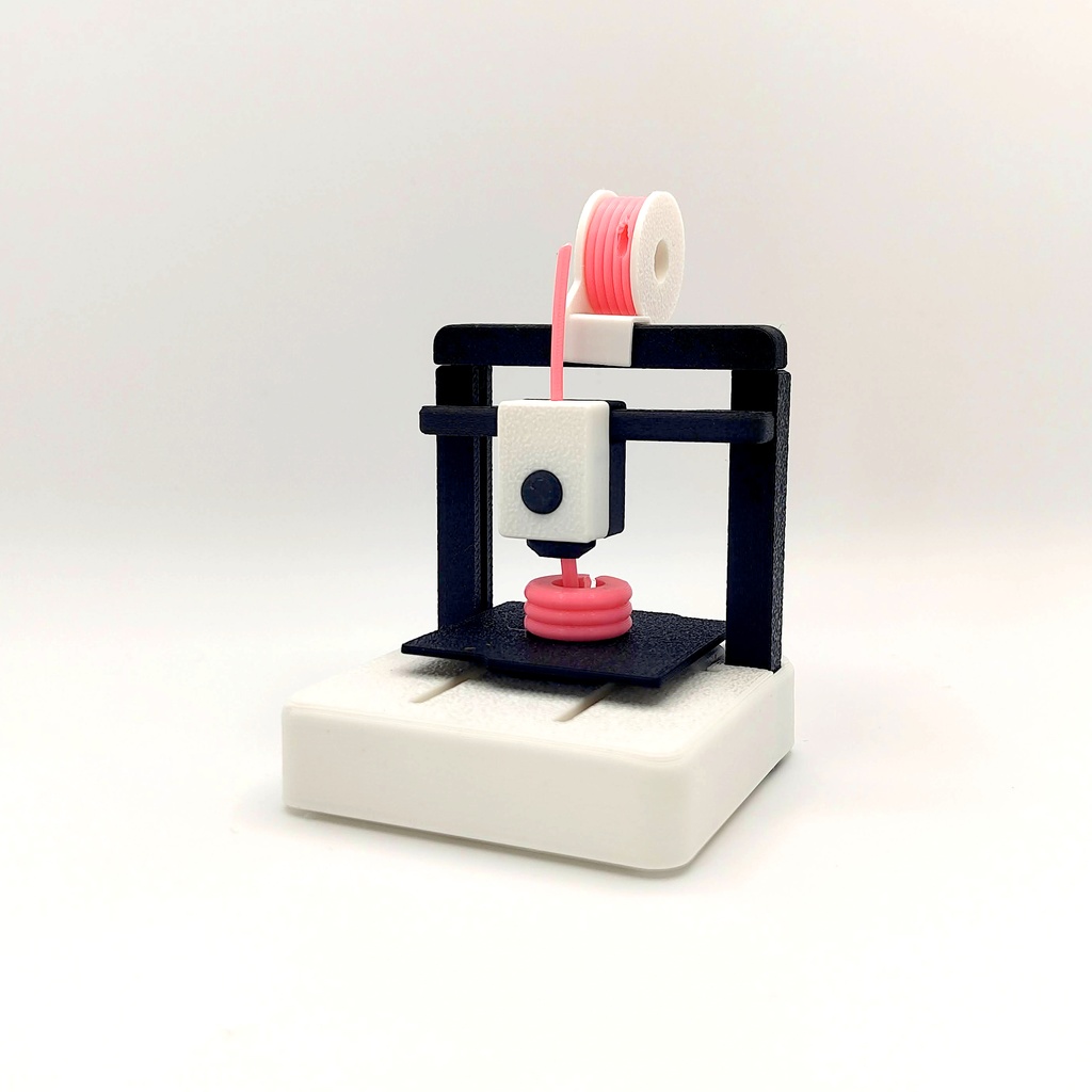 ゼンマイミニ３Dプリンター（白×黒）