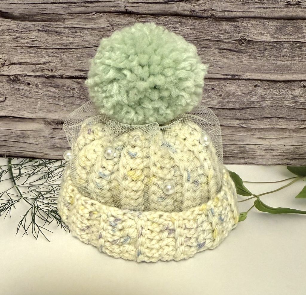 チュールつきぼうし