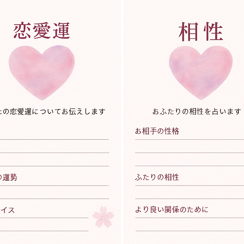 恋愛占いレポートテンプレート3点セット【PDF対応】」