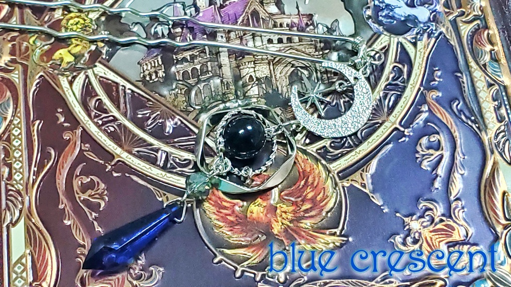 ブルーサンドストーンの円環のかんざし