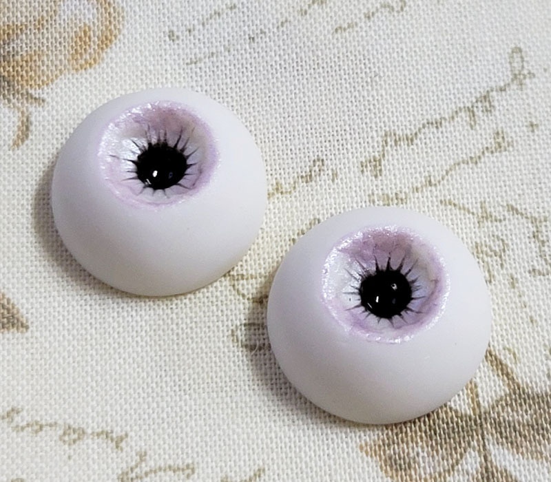 EggMoonビスクアイ シルバー×パープル 約16mm