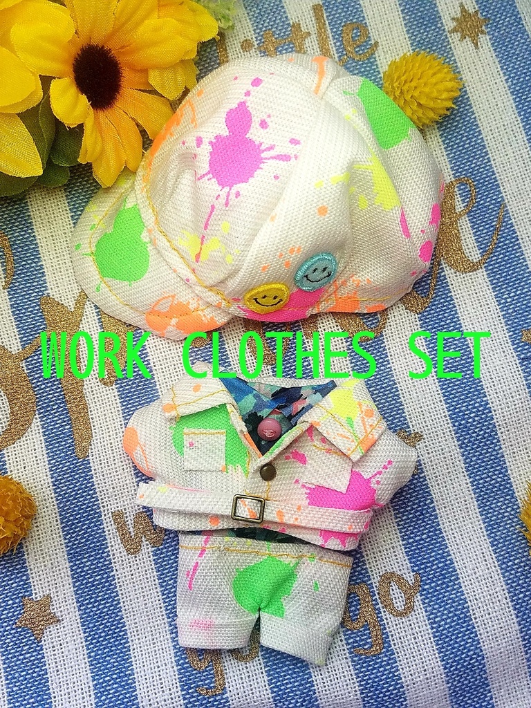 ぬい服 ペイント柄 つなぎ コーデセット