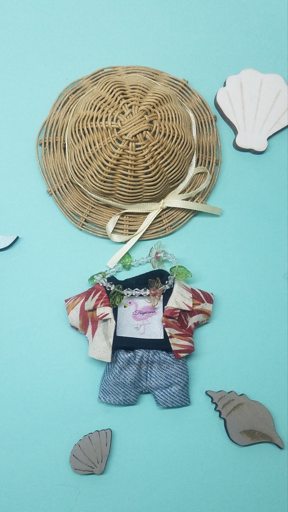 ぬい服　アロハシャツ　麻キャスケット　Tシャツ