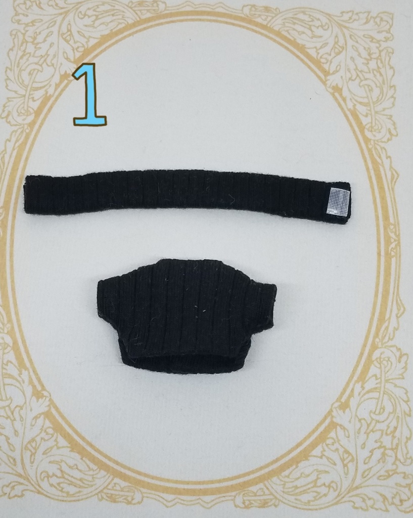 ぬい服 タートルネック付きリブニット デニムパンツ 10cm12cm共用サイズ
