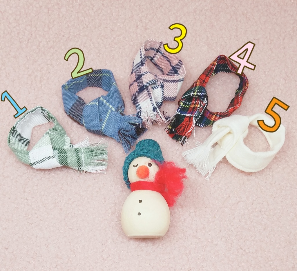 ぬい服　タータンチェック　マフラー　１０ｃｍサイズ～１２ｃｍサイズ